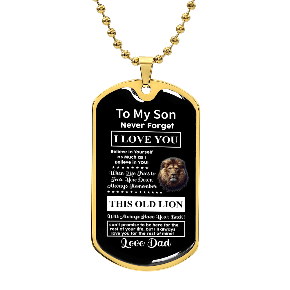 To my lovely son Luxury Graphic Dog Tag Necklace - Beauty Belliss